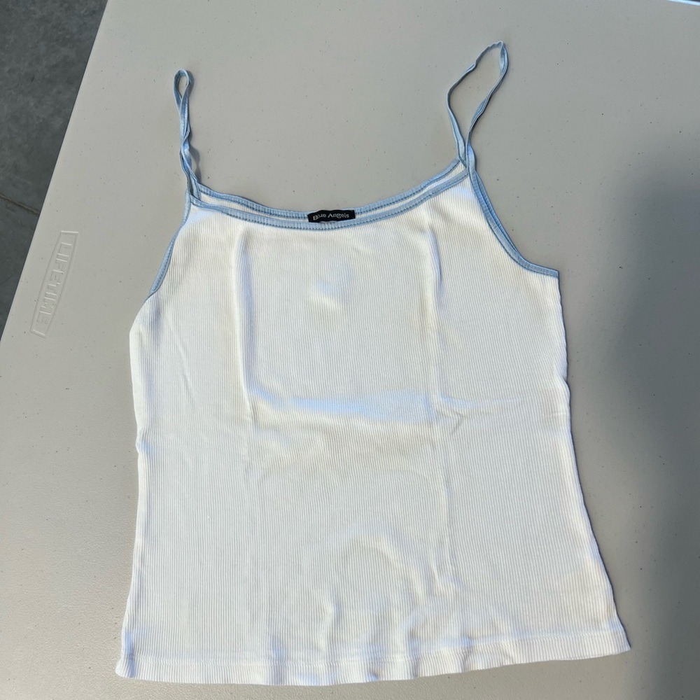 Blue Angels Ribbed Satin Tank Top Large